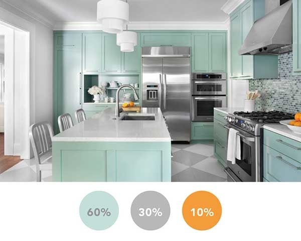 phối màu trong thiết kế tủ bếp hiện đại